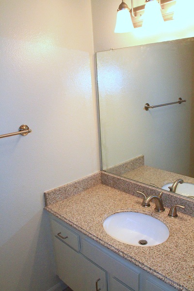 First Floor Powder Room with new Granite Counters and Marble Floor